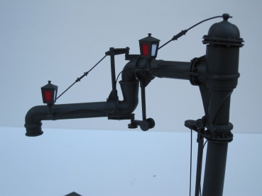 Preview: Gelenkwasserkran mit Beleuchtung in Grau