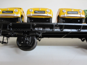 Preview: X05 Flachwagen aus Messing mit Autobeladung